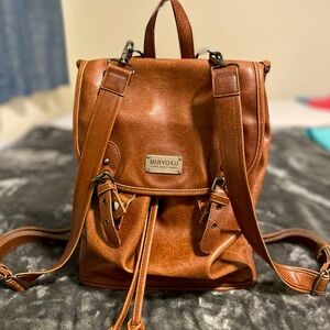leather women's backpack